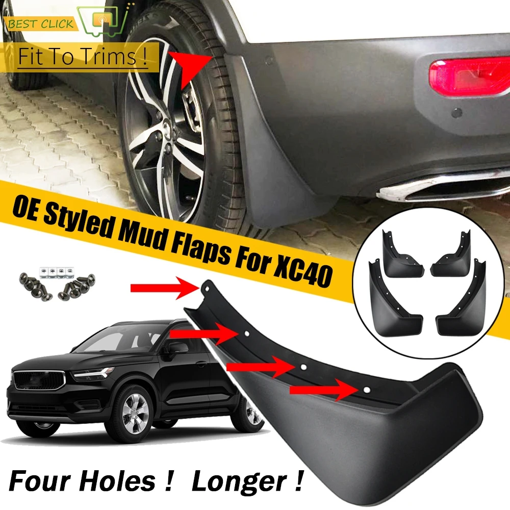 Mud Flaps For Volvo XC40 2017 – 2019 Set Mudflaps Splash Guards Mudguards Fender 2018 Front Rear Car Accessoires