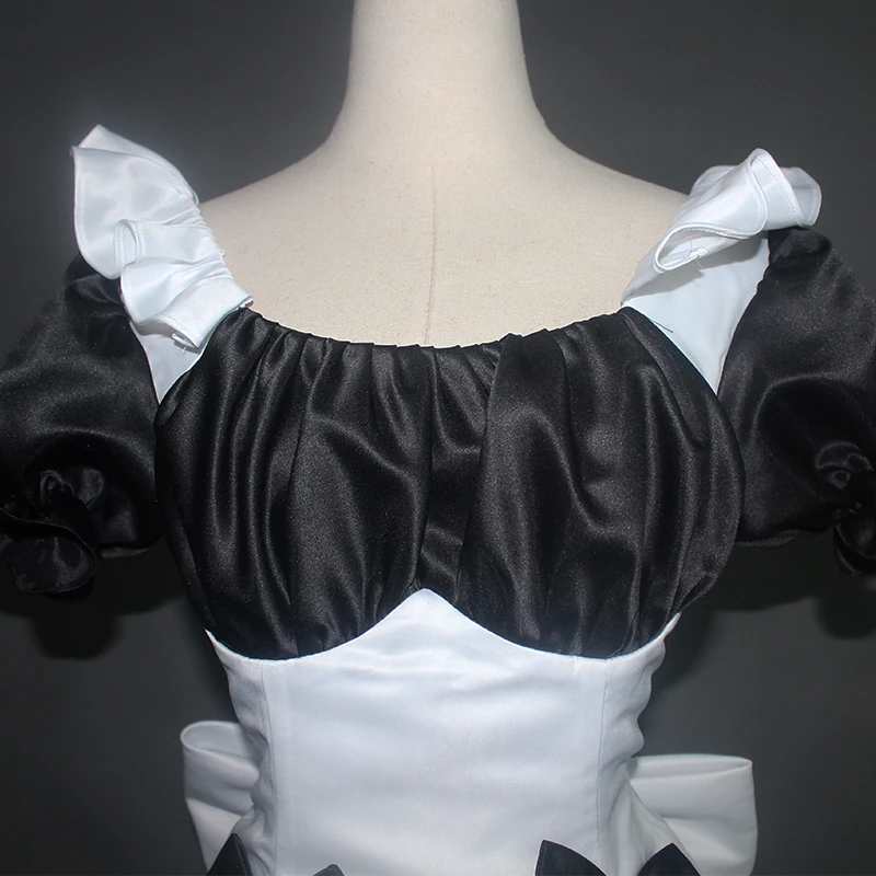 Robe lolita en coton noire et blanche, robe à nœud papillon, style médiéval, belle ball, costume de demoiselle d'honneur, taille des douanes, cosplay/lolita/alice