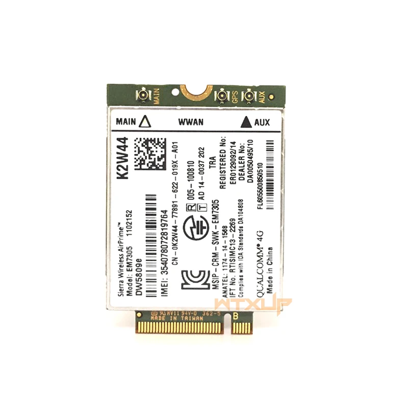 DW5809e Sierra Wireless Airprime EM7305 4G LTE WWAN M.2 NGFF Card Module For Dell Latitude 3340 E5250 E5450 E5550 E7450 E7250