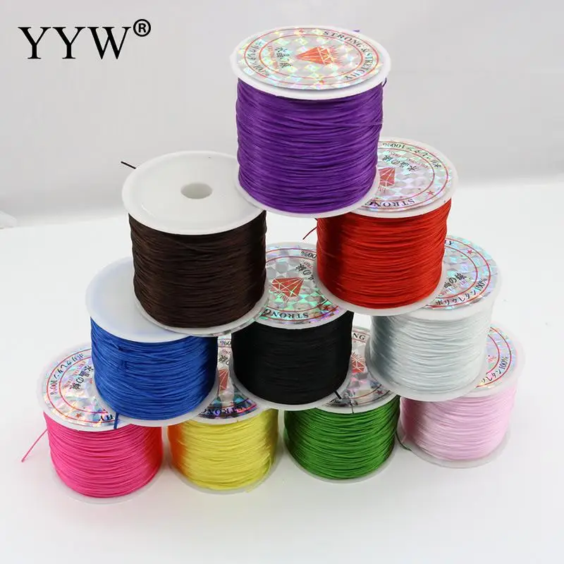 50meters/roll 0.8mm crystal thread cord for jewelry making 28 colors purple red black blue string diy bracelets necklace finding