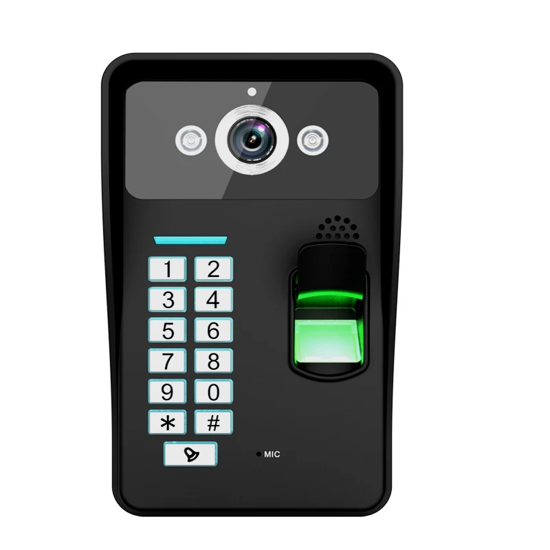 New 7 inch RFID Fingerprint Video Door Phone Intercom Doorbell With IR-CUT IR Camera HD 1000 TV Line Wireless Remote