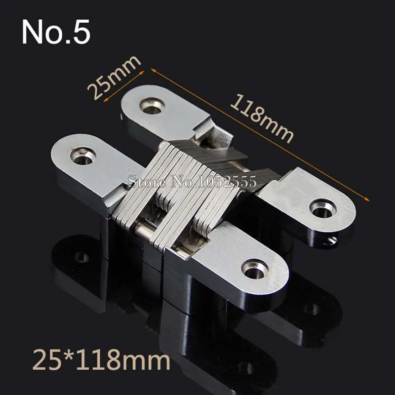 NEW 10PCS 25X118mm Invisible Concealed Heavy Duty Door Hinges Stainless Steel+Zinc Alloy Wooden Door Hinges Loading 40KG/PCS