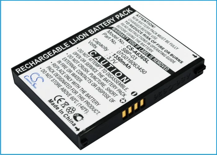 Cameron Sino 1350mAh Battery SBP-03 for Asus Mypal A630, A632, A632N, A635, A636, A636N, A639