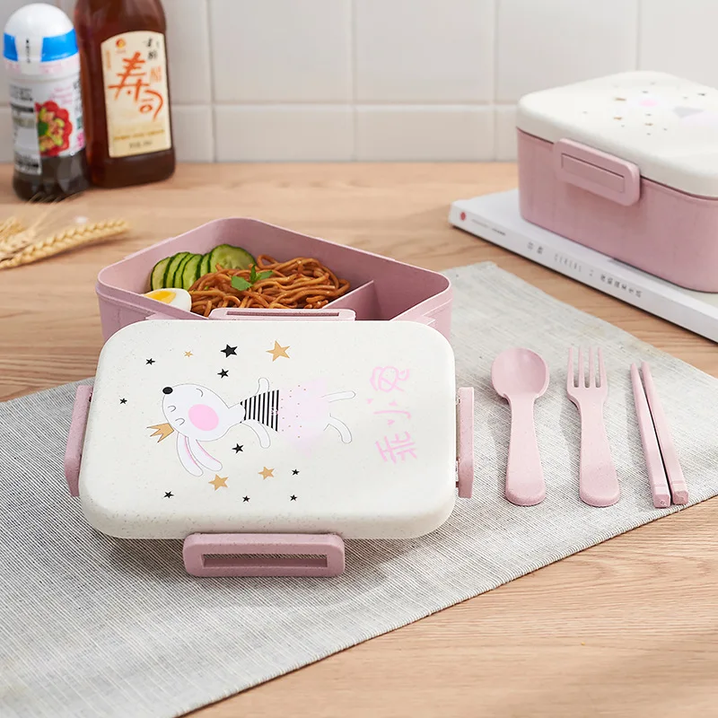 TUUTH Cute Cartoon Lunch Box Microwave Dinnerware Food Storage Container  Kids School Snack Box Office Portable Bento Box