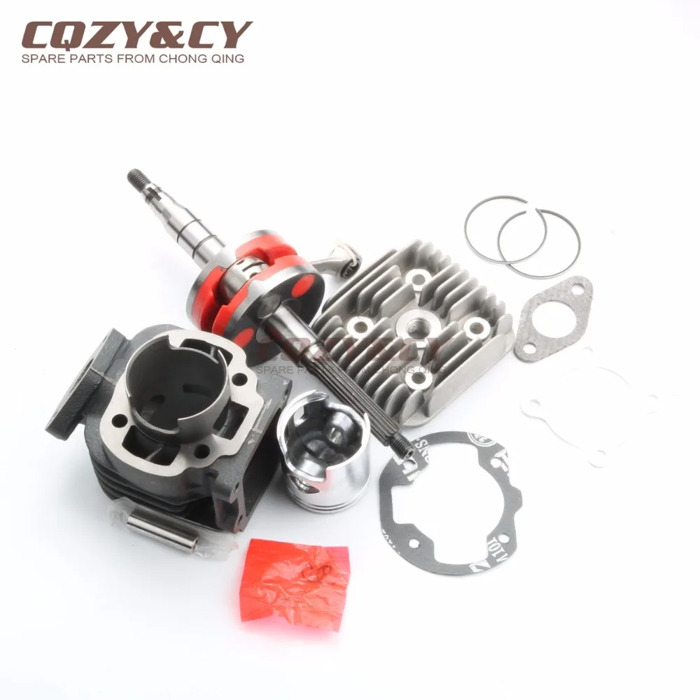 47mm / 10mm 70cc Big Bore Cylinder Kit & Cylinder Head Cap & High quality crankshaft for ADLY PT 50 Rapido 50 2T