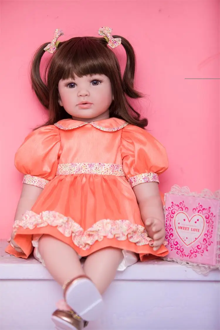 

Bebe DollMai 22" doll reborn soft silicone vinyl reborn baby dolls red dress princess doll girls doll toys gift bonecas