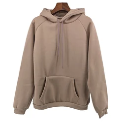 Autumn Winter Fashion Solid color Harajuku Lotus root pink Pullover Thick Loose Women Hoodies Sweatshirts Female Casual