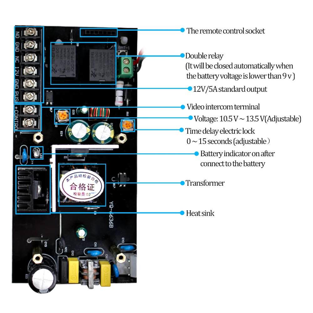 12V 5A access control system power supply box UPS back up power standby power supply for access control system back-up source