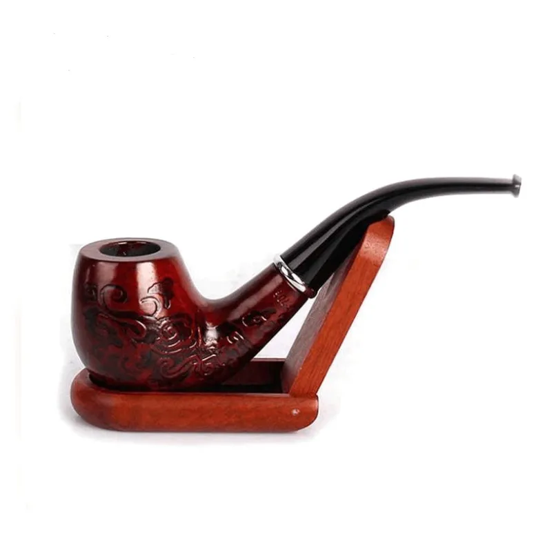 

Smoking Pipe Premium Handcrafted Red Wood Pipe Durable Stylish Design Vintage Smoke Accessory Set Smokers Filter Chimney