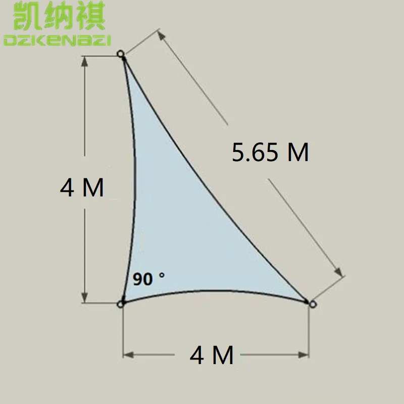 4 x 4 x 5.65 M Triangular HDPE Net Sun Shade Sail with 95% Shading Rate for Swimming Pool ,Camping ,Patio,Summer Garden