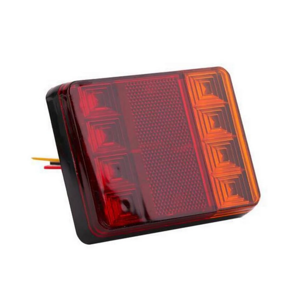 Car Truck Rear Tail Light 8 LEDS Warning Lights Rear Lamps Waterproof Tailights Rear Parts for Trailer Truck 12V 2Pcs