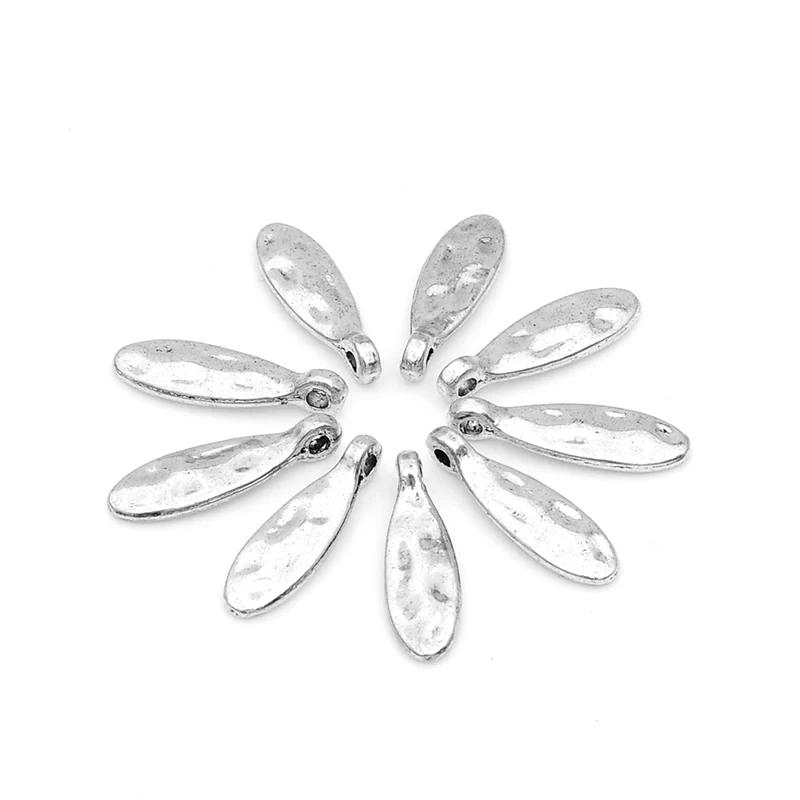 20pcs/lot zinc alloy vintage antique silver plated leaves charm pendants beads for Bracelet Necklace DIY Jewelry Making image 2
