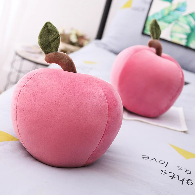 25cm/40cm Pink Simulation Apple Plush Toy Soft Sweet Cartoon Apple Stuffed Doll Bed Decoration Pillow Cushion Christmas Gift image 5