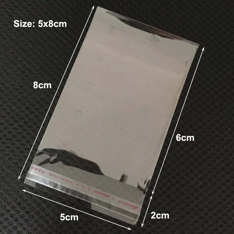 1000pcs/lot 5*8 6*8 6*10 7*10cm Clear Transparent Self Adhesive Plastic OPP Bags Jewelry Pouches Party Seal Packaging Bags