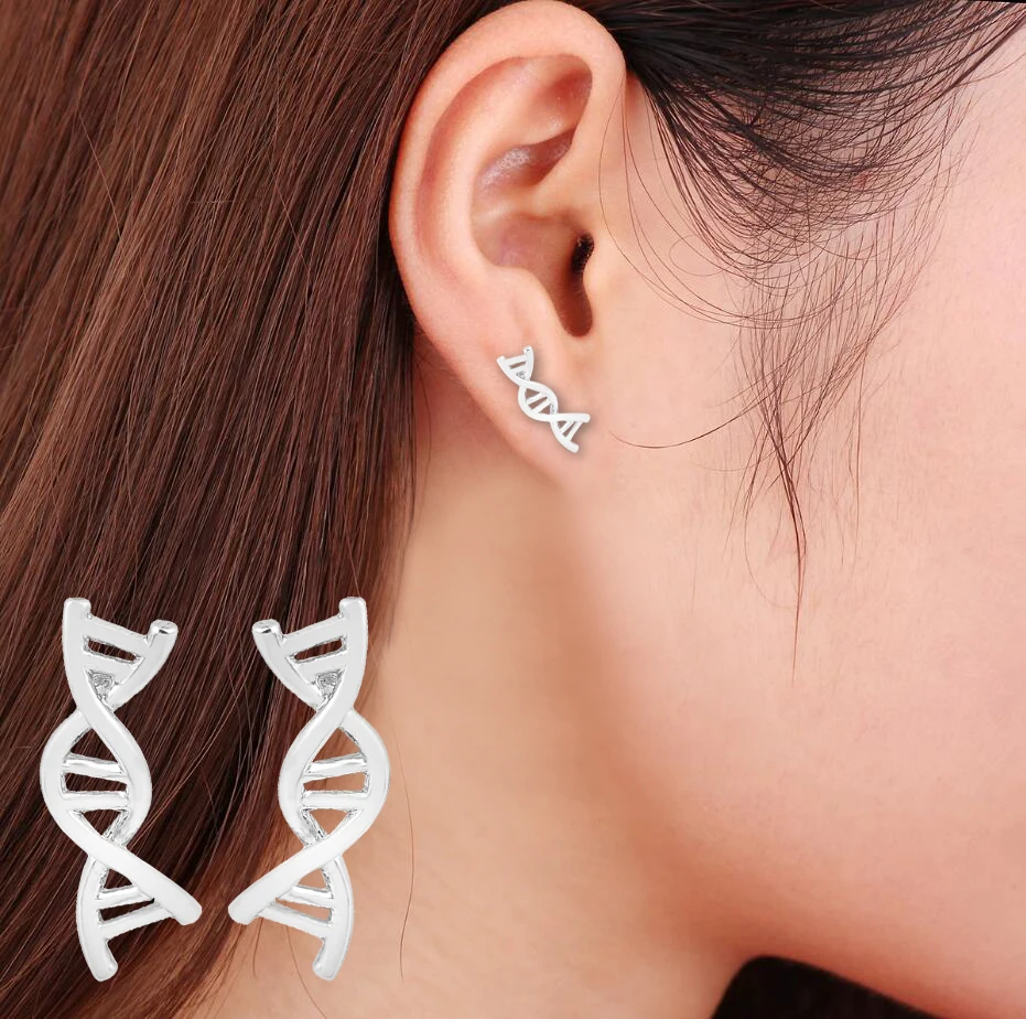 SMJEL Fashion Double Helix Stud Earrings Women Cute DNA Earring pendientes brinco Biology Science Themed Jewelry Geeky Gift S160