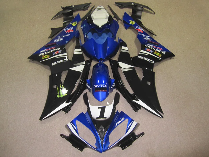 

New Motorcycle Bodywork Fairing For Yamaha YZF R6 2008-2009 08 09 Blue And Black [CK1203]