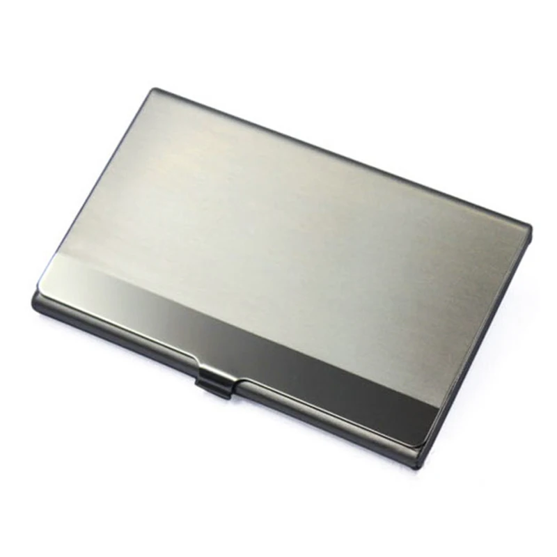 Tahan Air Stainless Steel Perak Logam Aluminium Case Kotak ID Nama Pemegang Kartu Kredit Cover Kartu Nama Kondisi