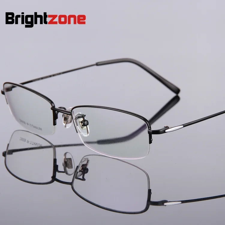 

Titanium Myopia Glasses Male Half Frame No Fade Aviation Titanium Gentleman Glasses Frame Exceed Light Fashion Business Affairs