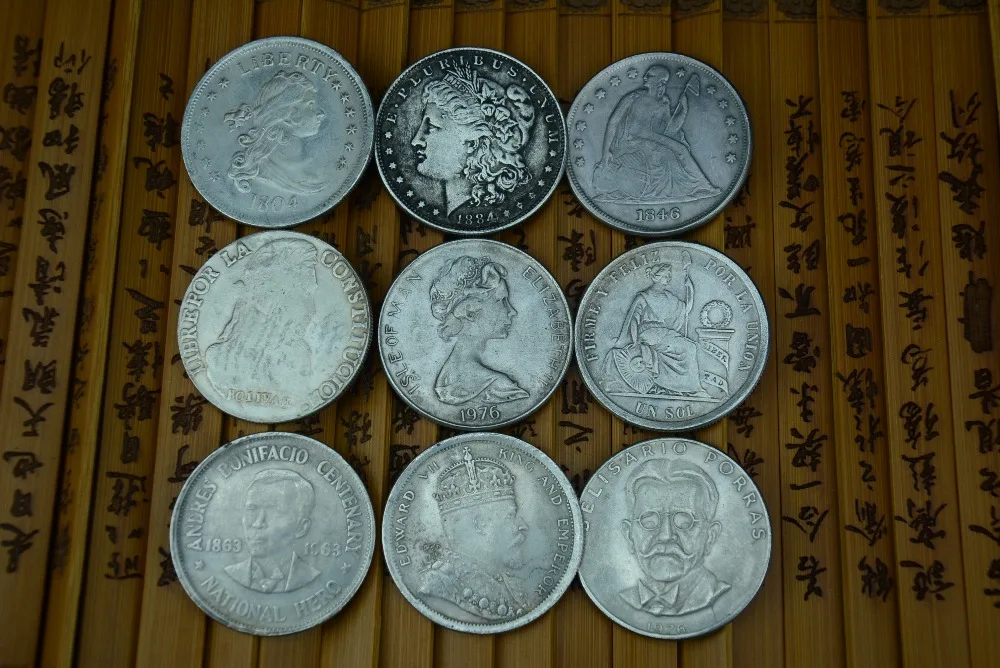 Rare  Western silver coins,9 pieces/set ,#01,19th century,free shipping