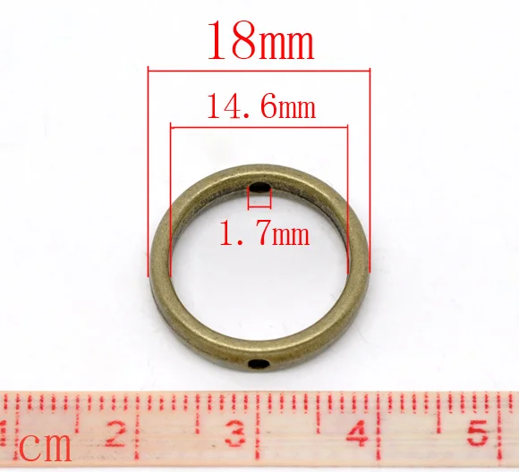 DoreenBeads 30 Bronze Tone Circle Bead Frames 18mm (B13743), yiwu