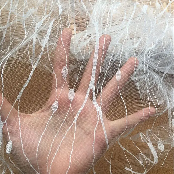 1.5 meters wide exquisite mesh lace fabric lightning net wedding dress veil skirt home diy clothing accessories