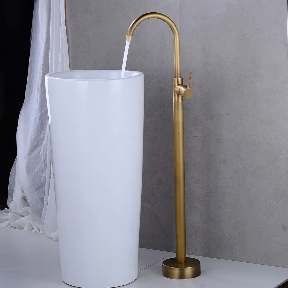 Bathroom Bathtub Faucet  Free Standing  Gold /Black/Antique/Chrome BathTub Mixer Taps Floor Mounted Bath Faucet