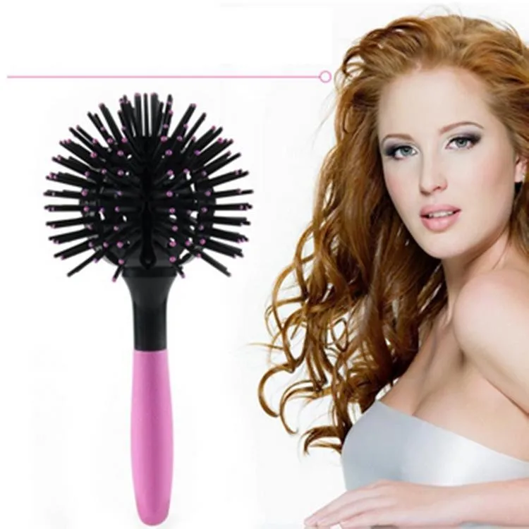 Lucky Trendy 3D Spherical Comb Massage Hair brush Professional Salon Hair Styling Tools For Tangle Hair Round Comb