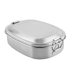 Stainless Steel Lunch Box with Three Compartments Bento Food Container Food Snack Metal Lunch Box for Kids and Adult