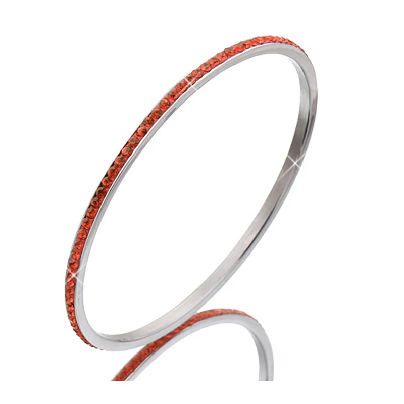 Wholesale Stainless Steel Bangles Women Jewelry With Good Clear CZ Crystal