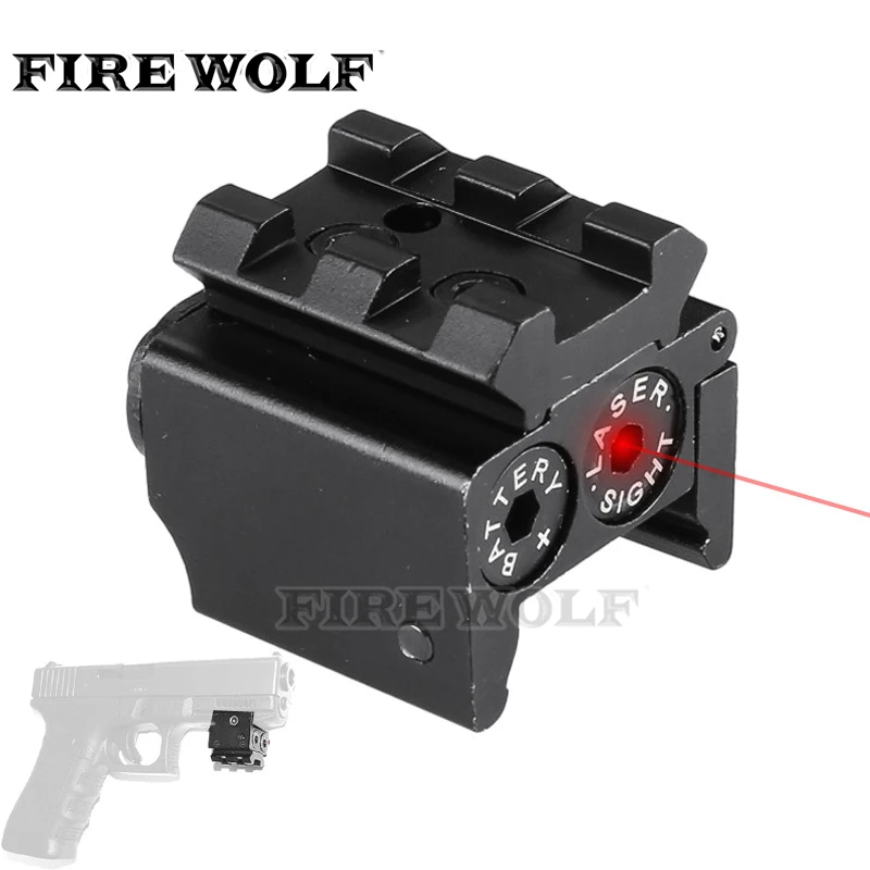 FIRE WOLF 650nm 300m Mini High Quality Tactical Red Dot Laser Sight Scope 28x26mm DC 4.5V Dual Weaver Rail Mount Compact