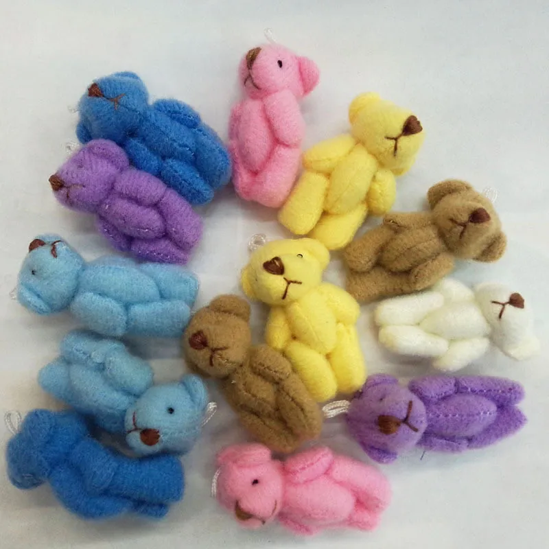 8PCS/lot Plush pendant Simulation Bear Doll Plush Toy Kids Birthday Gift doll Keychain bag Decorations Accessories