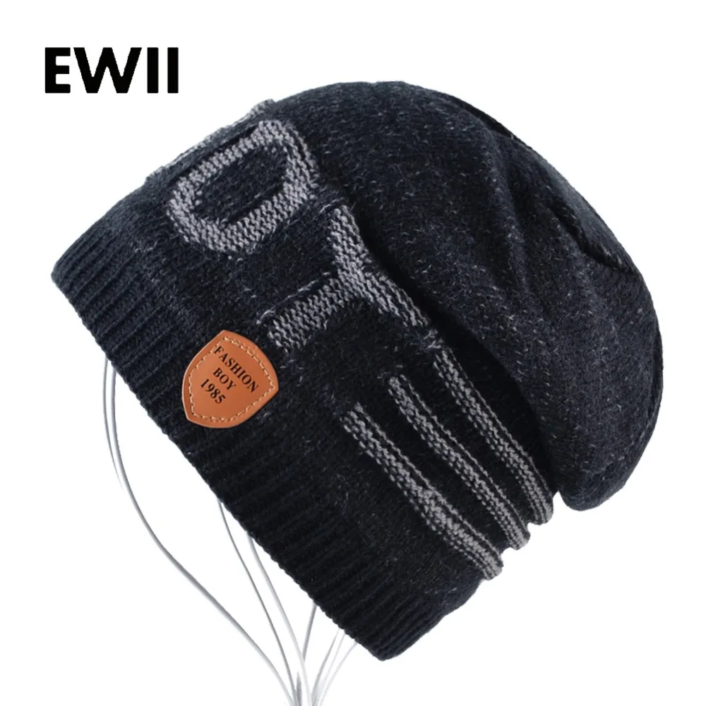 Unisex letter beanie hat for men winter cap women knitted hats skullies beanies men warm knit caps womem bonnet gorra hombre