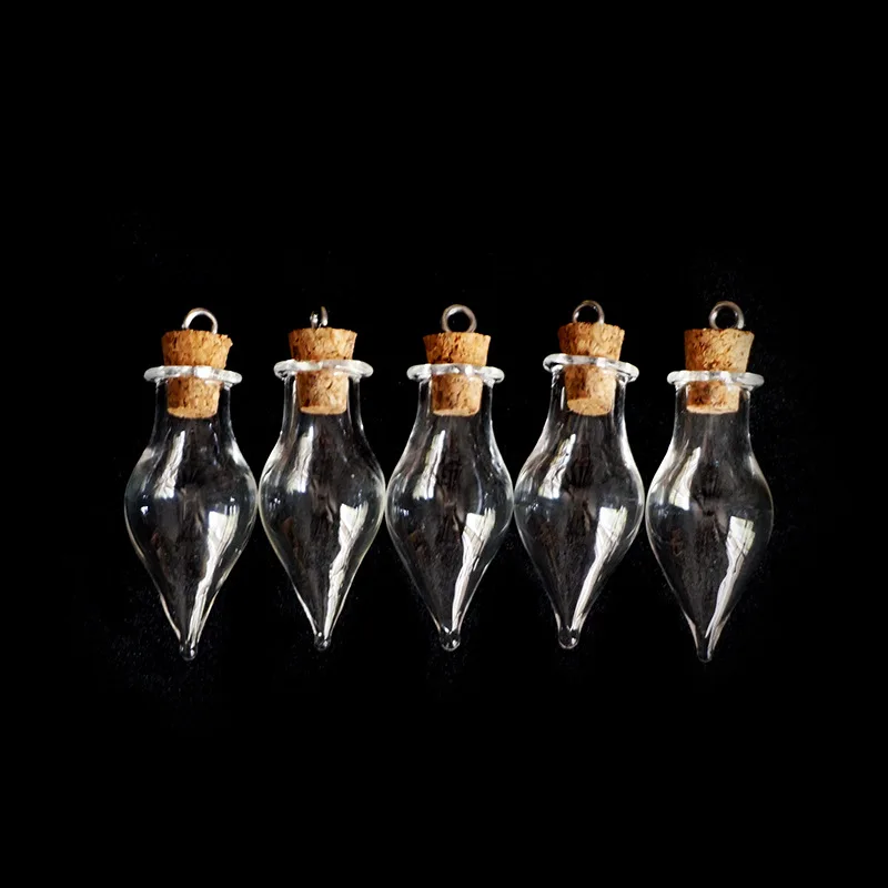 1000pcs/lot Fast Shipping Teardrop Shape Mini Wish Note Craft Glass Bottles Jars with Cork (Transparent)