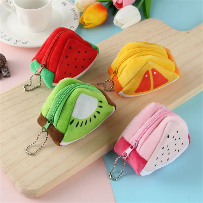 Hot Sale Cute 4 Kinds Fruits Toys - Watermelon, orange, dragon Plush Toy Pocket Purse Coin Bag Plush Bag Drop Shipping