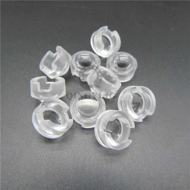 100pcs 13mm 1W 3W Mini LED Lens 15 30 45 60 90 100 Degree for IR CCTV LED PCB Convex Acrylic Lens Holder Reflector Collimator