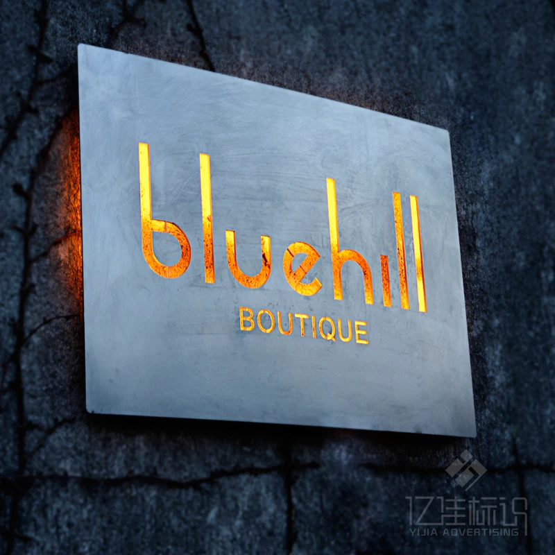 Signbord Outdoor Outlet Sign Stainless Steel Backlit AD Light Signboard Billboard Store Bar Hotel Customized Design to Drawing