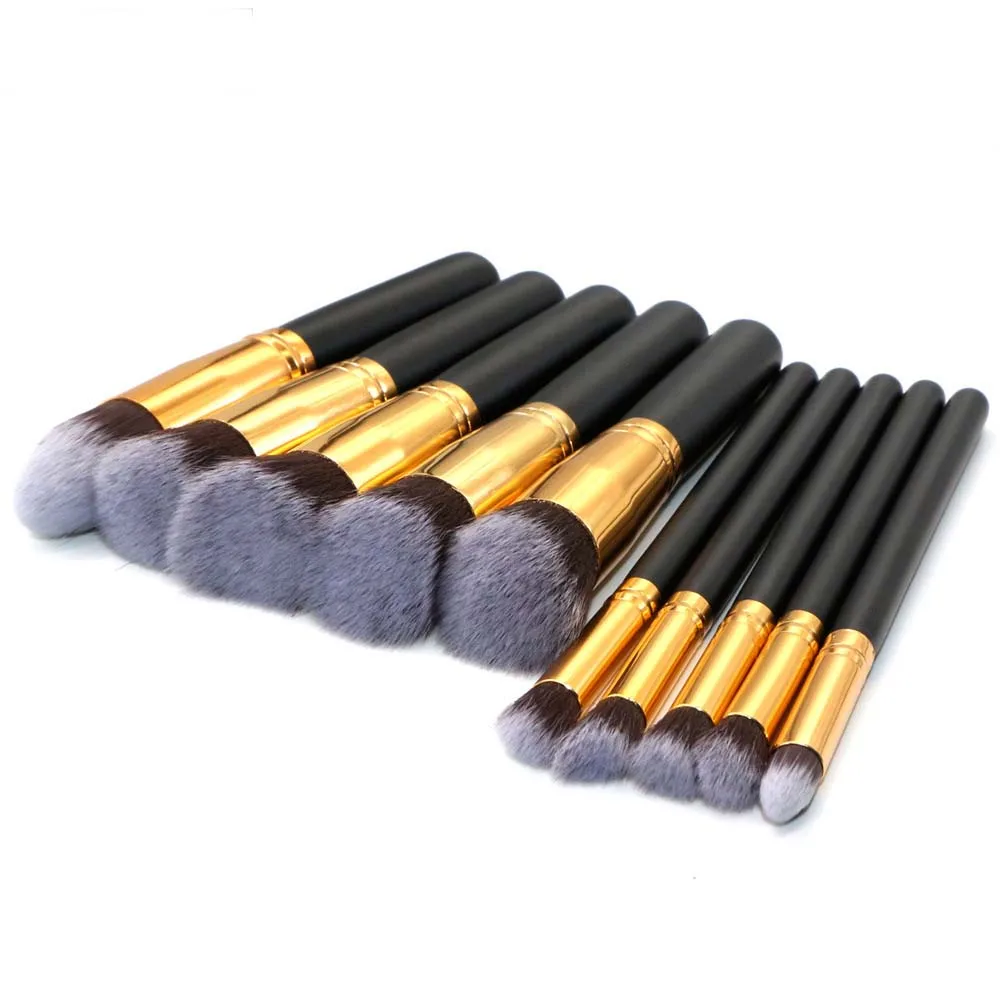 

ROMANTC BEAR Pro Makeup Brushes 10pcs tools each set Portable high level Make-up Brushes 3sets/lot drop shipping BR001