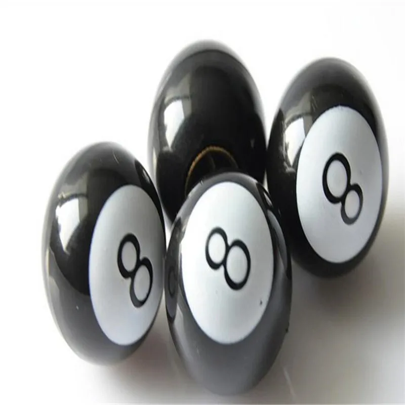 4pcs/lot Car Style Football Baseball Number 3 8 15 Ball Balling Eyeball Tire Tyre Air Valve Cap For No.8 Cars Truck Bike