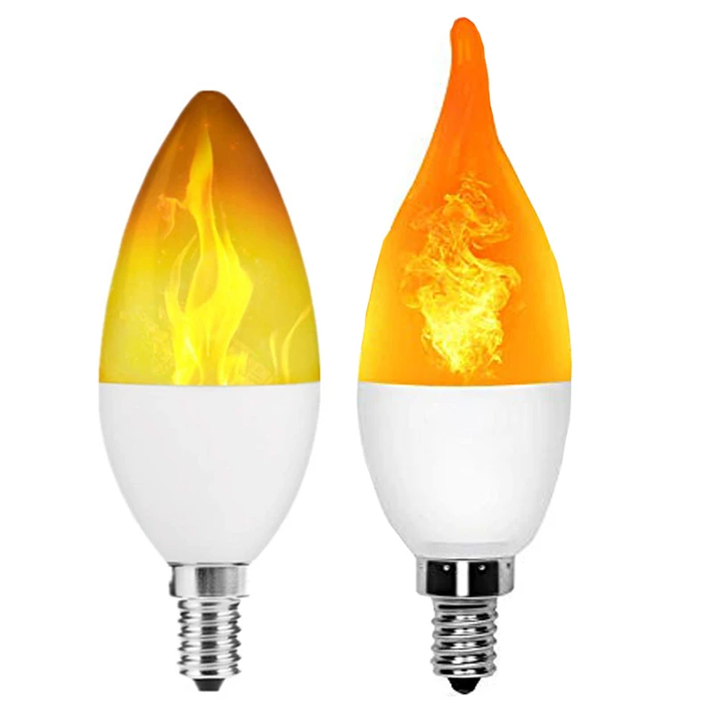 E14 E27 Retro LED Edison Light Bulb 5W AC85-265V LED Flame Effect Fire Light Flickering Flame Lamp Simulated Decor 3W AC220-240V