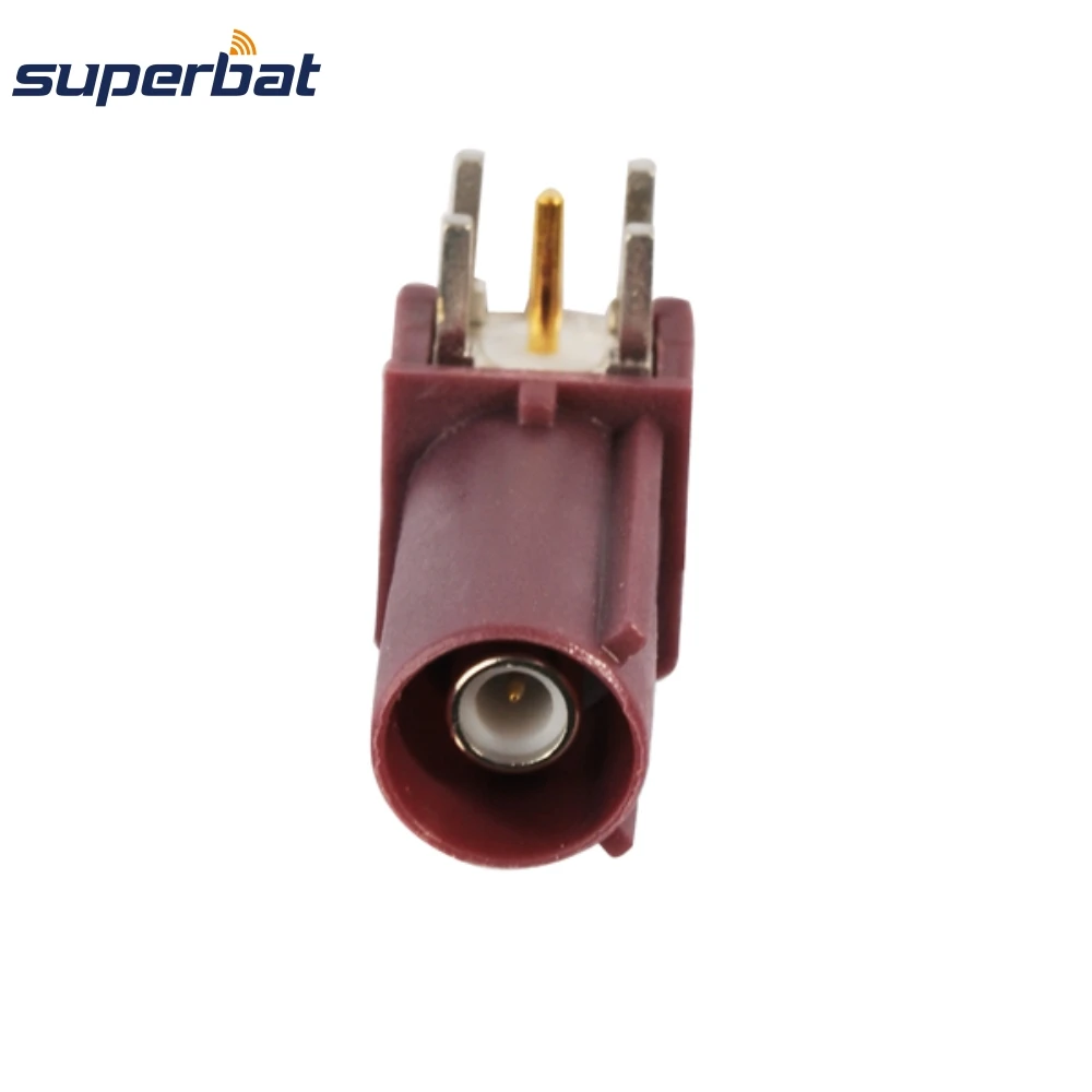 Superbat 10pcs Fakra Violet Male PCB Mount Right Angle RF Coaxial Connector for Violet Car GSM Cellular Phone