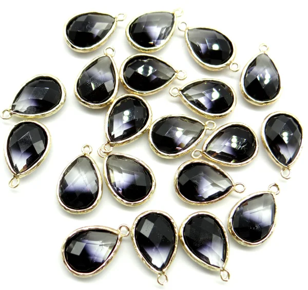 15*20mm Natural stone crystal quartz glass stone mix charm Teardrop pendants for DIY Jewelry Making Necklace Accessories 10pcs