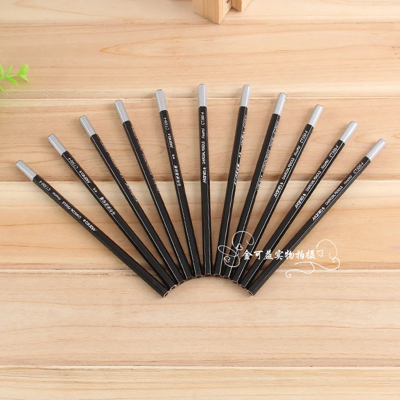 Maries Wood Charcoal pencil 6 pencils/lot soft/neutral/ hard  sketch painting artist drawing art supply professional quality image 4