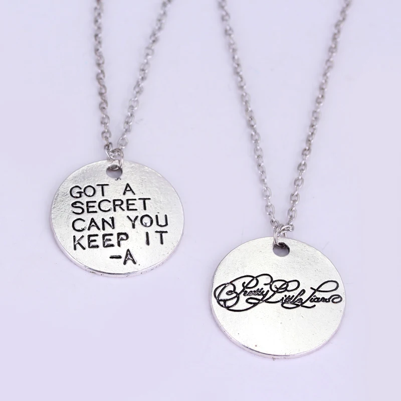 1set Fashion Movie Pretty Little Liars Got A Secret Can You Keep It Message Charm Necklace Girl Pendant lover gift jewely