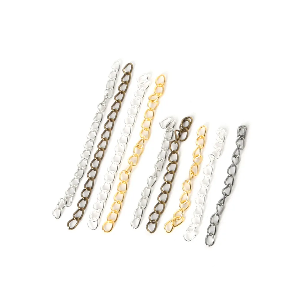 High Quality 4*50mm 100set/lot Alloy Extended Extension Chain for necklace&bracelet DIY jewelry findings FLB023-01