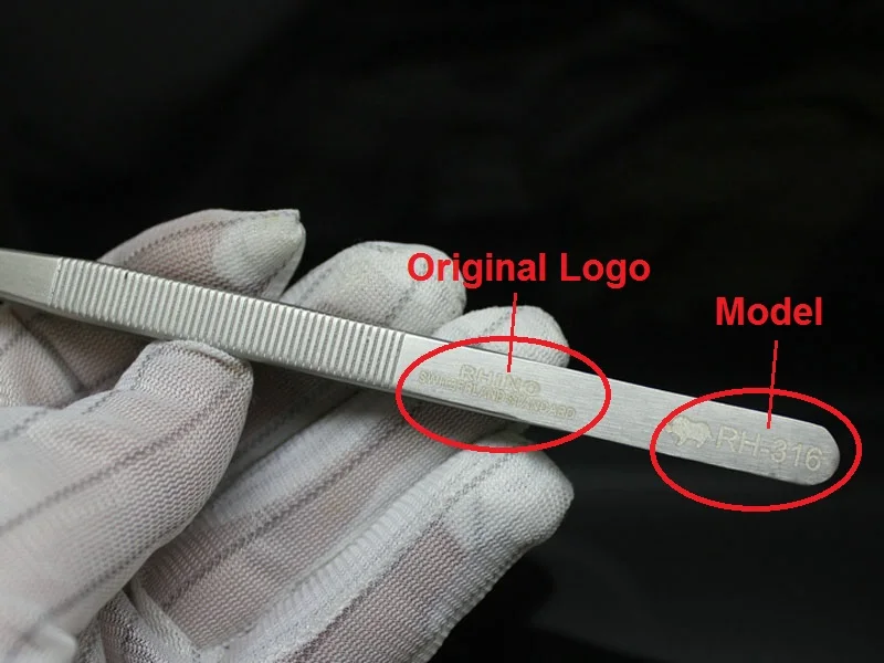 Japan RHINO RH-316 Tweezers Switzerland Standard Anti-acid Superhard Special Sharp Precision Forceps Holding Repair Tools