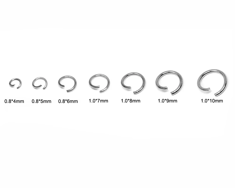 Edelstahl Offene Ösen O-Ring Durchmesser 3mm 4mm 5mm 6mm 8mm 9mm 10mm für Schmuckherstellung – Detail 3