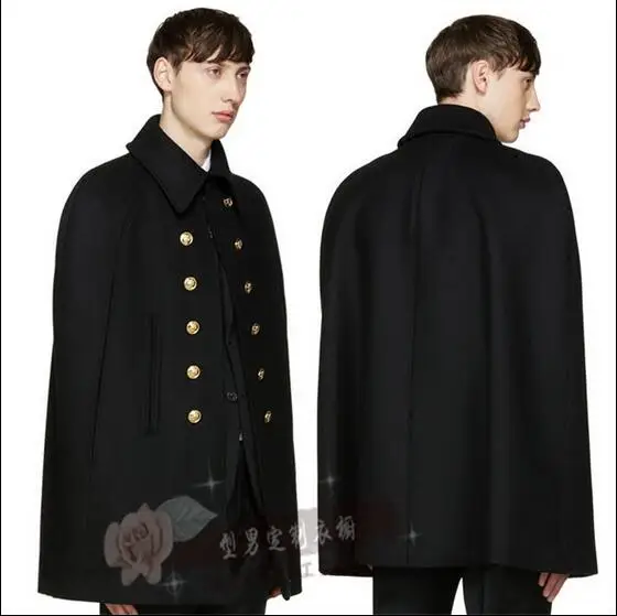 S-6XL!!The new autumn/winter city boy coat loose cloak cape overcoat woolen cloth long cloth in the thick coat