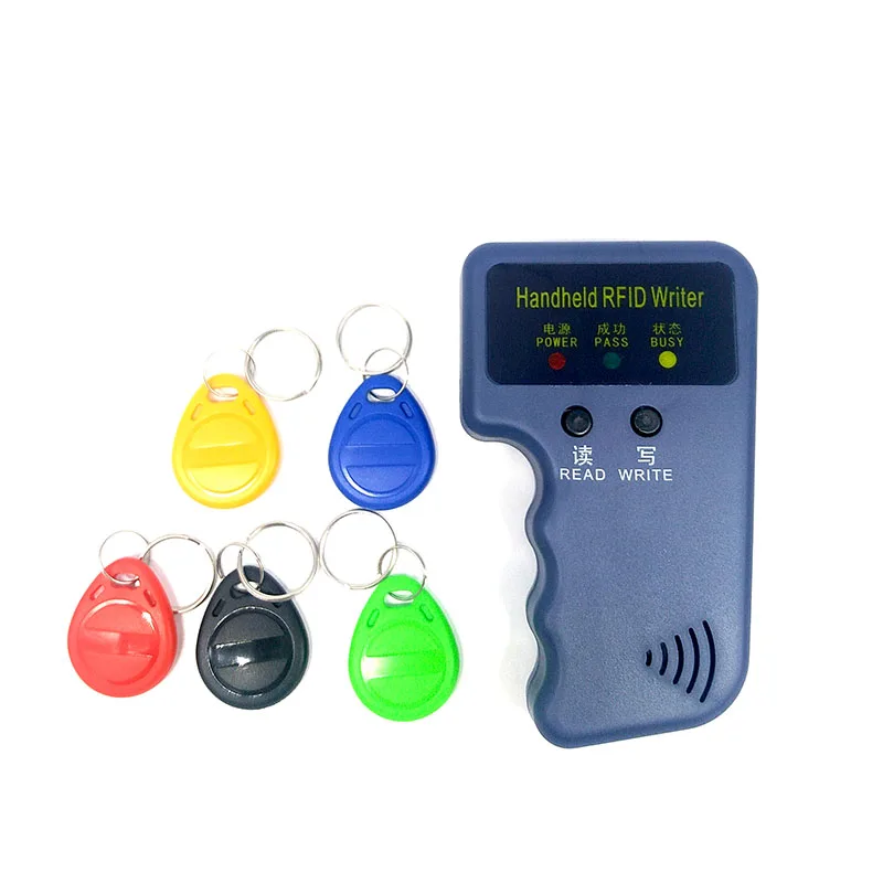 Handheld 125KHz TK4100 EM4100 RFID Copier Writer Duplicator Programmer Reader + EM4305 T5577 Rewritable ID Keyfobs Tags Cards