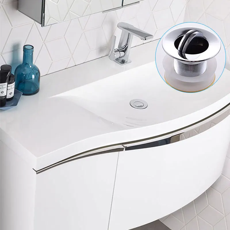 Flip Up Drain Stylish Swivel Style Stopper, Lavatory Vessel Sink Drains Size 36mm without Overflow Copper Finished