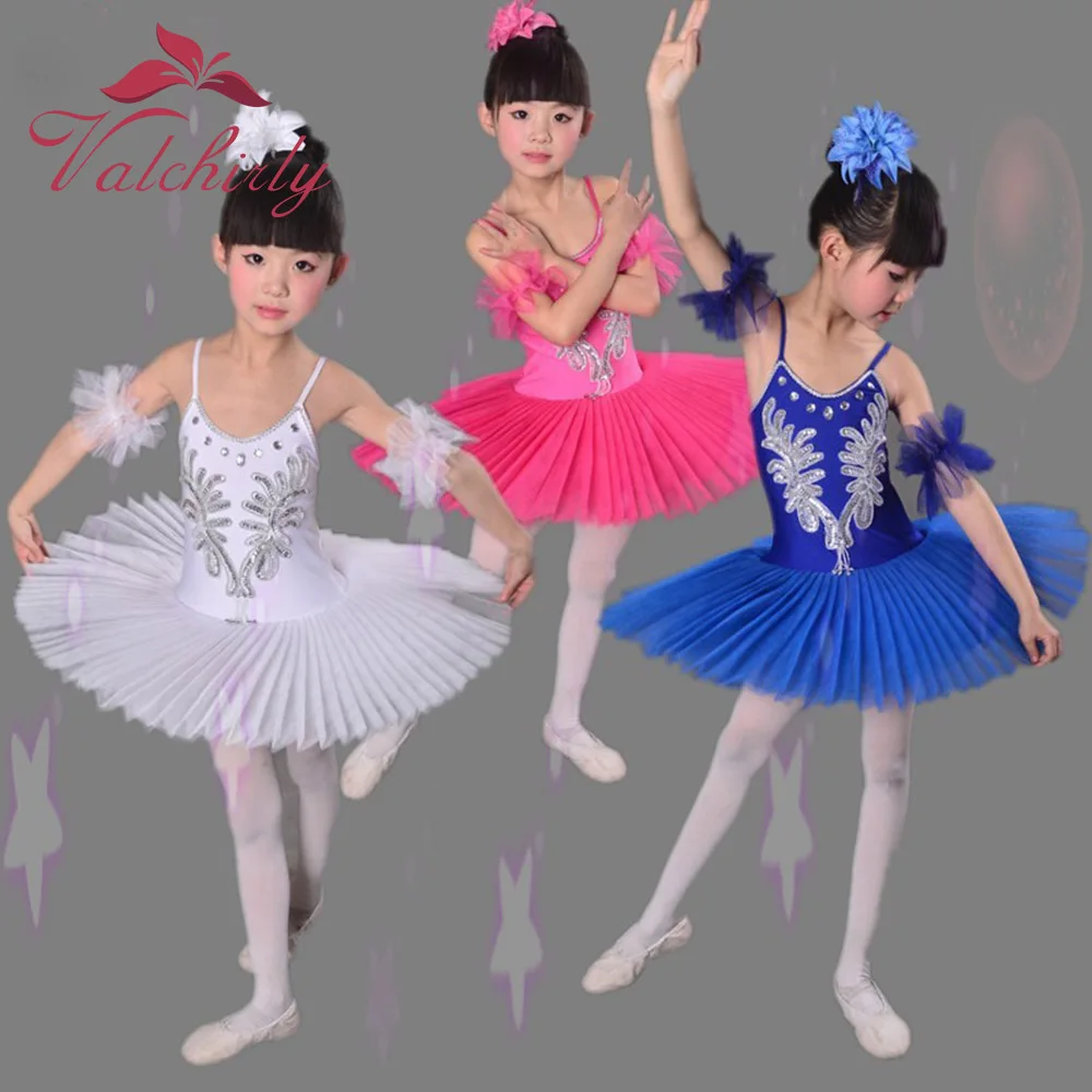 Vestido de balé cisne lake, vestido infantil profissional com trava tutu para meninas, correias de malha para performance de palco, roupa de dança